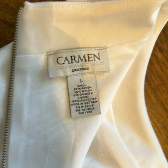 Carmen Marc Valvo stylish block color dress. Size large EUC - Picture 3 of 6